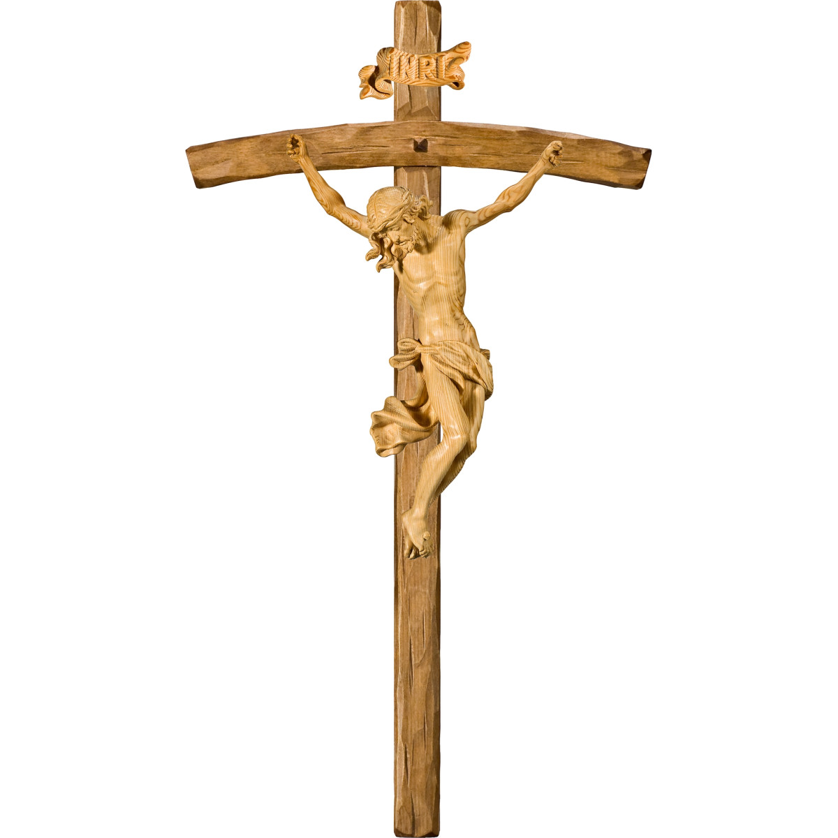 Cristo Barroco en cruz arqueada
